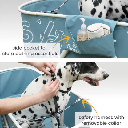 Furesh Big Dipper Foldable Dog Bath with Stairs – Elevated Pet Wash Station - Paw Fit Gears